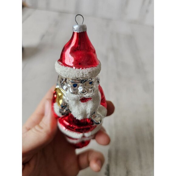 Antique West Germany Santa Mercury glass bag ornament Xmas tree - Picture 7 of 11